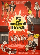 Fem mand og Rosa - Danish Movie Poster (xs thumbnail)