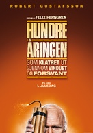 Hundra&aring;ringen som klev ut genom f&ouml;nstret och f&ouml;rsvann - Norwegian Movie Poster (xs thumbnail)