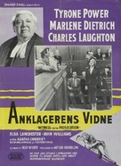 Witness for the Prosecution - Danish Movie Poster (xs thumbnail)