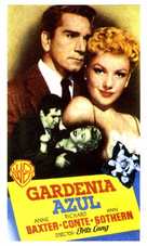 The Blue Gardenia - Spanish Movie Poster (xs thumbnail)