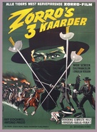 Le tre spade di Zorro - Danish Movie Poster (xs thumbnail)