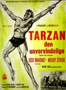 Tarzan&#039;s Three Challenges - Danish Movie Poster (xs thumbnail)