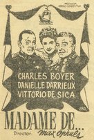 Madame de... - Spanish Movie Poster (xs thumbnail)