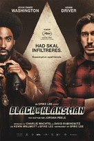 BlacKkKlansman - Danish Movie Poster (xs thumbnail)