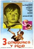 Tres gorriones y pico Poster