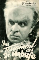 Das Testament des Dr. Mabuse - German poster (xs thumbnail)