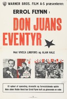 Adventures of Don Juan - Danish Movie Poster (xs thumbnail)