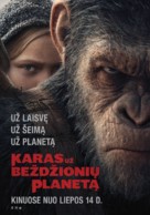 War for the Planet of the Apes - Lithuanian Movie Poster (xs thumbnail)