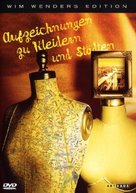 Aufzeichnungen zu Kleidern und St&auml;dten - German DVD movie cover (xs thumbnail)