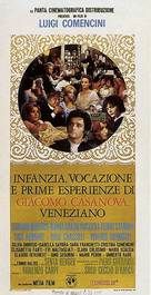 Infanzia, vocazione e prime esperienze di Giacomo Casanova, veneziano - Italian Movie Poster (xs thumbnail)