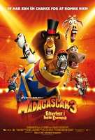 Madagascar 3: Europe&#039;s Most Wanted - Danish Movie Poster (xs thumbnail)