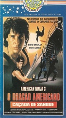 American Ninja 3: Blood Hunt - Brazilian VHS movie cover (xs thumbnail)
