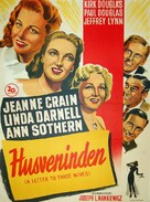 A Letter to Three Wives - Danish Movie Poster (xs thumbnail)