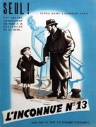 L&#039;inconnue n&deg; 13 - French Movie Poster (xs thumbnail)