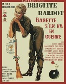 1959 French Movie Poster Red Babette S'en Va a Guerre