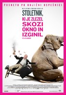 Hundra&aring;ringen som klev ut genom f&ouml;nstret och f&ouml;rsvann - Slovenian Movie Poster (xs thumbnail)
