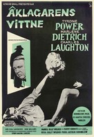 Witness for the Prosecution - Swedish Movie Poster (xs thumbnail)