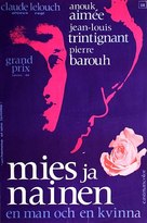 Un homme et une femme - Finnish Movie Poster (xs thumbnail)