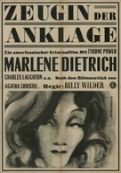 Witness for the Prosecution - German Movie Poster (xs thumbnail)
