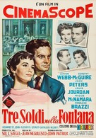 Three Coins in the Fountain - Italian Movie Poster (xs thumbnail)