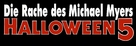 Halloween 5: The Revenge of Michael Myers - German Logo (xs thumbnail)