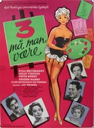 Tre m&aring; man v&aelig;re - Danish Movie Poster (xs thumbnail)