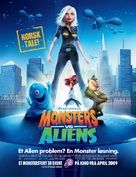 Monsters vs. Aliens - Norwegian Movie Poster (xs thumbnail)