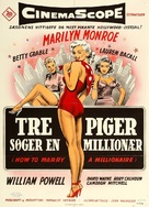 How to Marry a Millionaire - Danish Movie Poster (xs thumbnail)