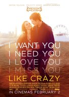 Like Crazy - New Zealand Movie Poster (xs thumbnail)