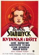 The Woman in Red - Swedish Movie Poster (xs thumbnail)