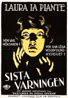 The Last Warning - Swedish Movie Poster (xs thumbnail)