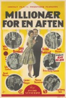 Million&aelig;r for en aften - Norwegian Movie Poster (xs thumbnail)