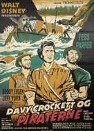 Davy Crockett and the River Pirates - Danish Movie Poster (xs thumbnail)