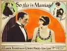 So This Is Marriage? - Movie Poster (xs thumbnail)
