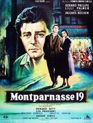 Les Amants de Montparnasse (Montparnasse 19) - French Movie Poster (xs thumbnail)