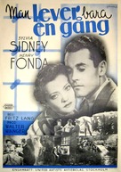 You Only Live Once - Swedish Movie Poster (xs thumbnail)