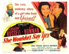 She Wouldn&#039;t Say Yes - Movie Poster (xs thumbnail)