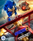Sonic the Hedgehog 2 - Danish Movie Poster (xs thumbnail)