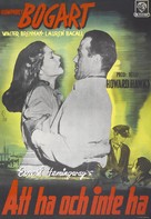 To Have and Have Not - Swedish Movie Poster (xs thumbnail)