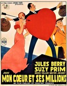 Mon coeur et ses millions - French Movie Poster (xs thumbnail)