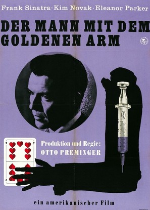 The Man with the Golden Arm - German Movie Poster (thumbnail)