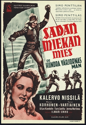 Sadan miekan mies - Finnish Movie Poster (thumbnail)