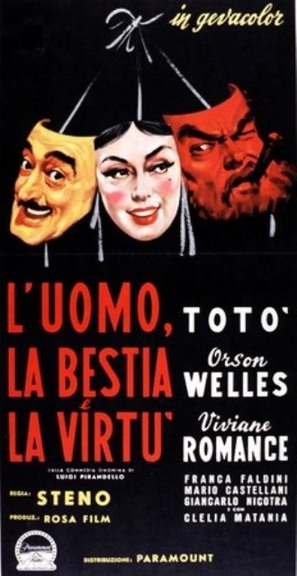 L&#039;uomo, la bestia e la virt&ugrave; - Italian Movie Poster (thumbnail)
