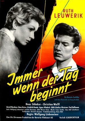 Immer wenn der Tag beginnt - German Movie Poster (thumbnail)