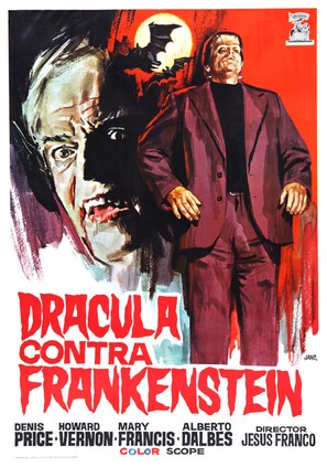 Dr&aacute;cula contra Frankenstein - Spanish Movie Poster (thumbnail)