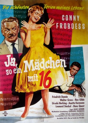 Ja, so ein M&auml;dchen mit sechzehn - German Movie Poster (thumbnail)