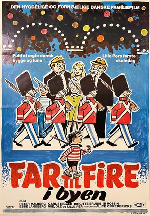 Far til fire i byen - Danish Movie Poster (thumbnail)