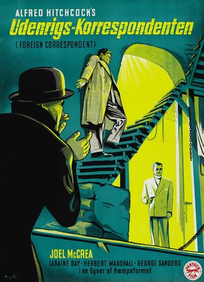 Foreign Correspondent - Danish Theatrical movie poster (thumbnail)
