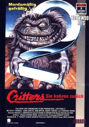 Critters 2: The Main Course - German VHS movie cover (thumbnail)