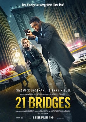 21 Bridges - German Movie Poster (thumbnail)